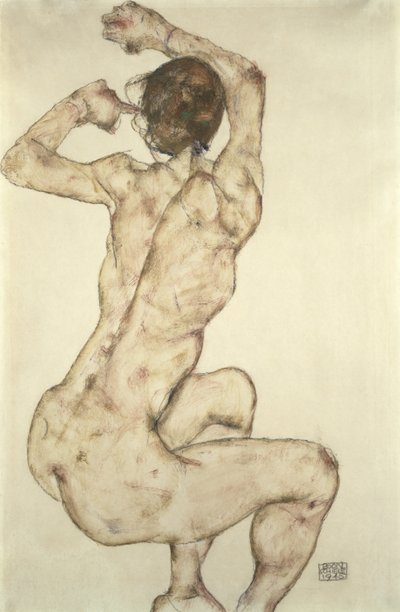 Przyczajony akt, 1915 autorstwa Egon Schiele