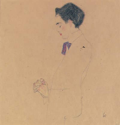 Anton Faistauer ze złożonymi rękami, 1909 autorstwa Egon Schiele
