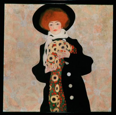 Bildnis einer Frau mit schwarzem Hut [Portret ... autorstwa Egon Schiele