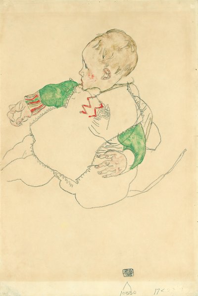Dziecko z zielonymi rękawami autorstwa Egon Schiele