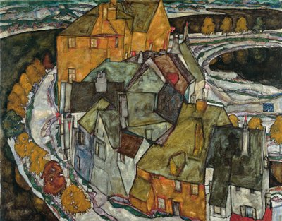 Półksiężyc domów II Miasto na wyspie, 1915 autorstwa Egon Schiele