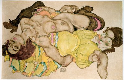 Zakrzywione kobiety. Rysunek autorstwa Egona Schiele autorstwa Egon Schiele