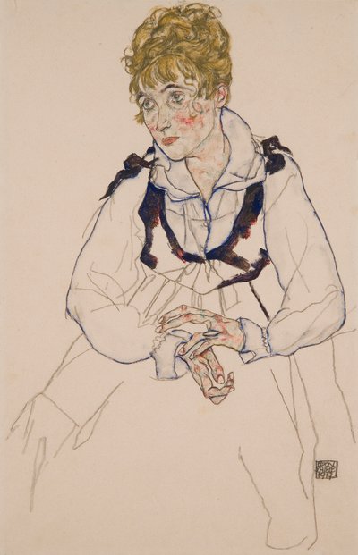 Żona artysty, siedząca autorstwa Egon Schiele