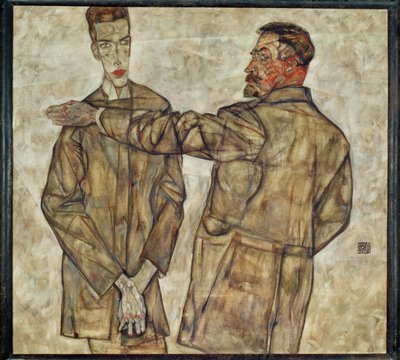 Podwójny portret inspektora ... (obraz na płótnie) autorstwa Egon Schiele