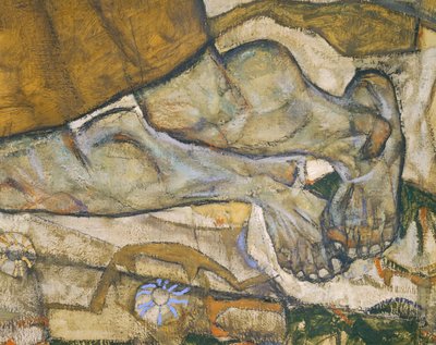 Entschwebung (Die Blinden III), Niewidomy ... (olej i akwarela na płótnie) autorstwa Egon Schiele