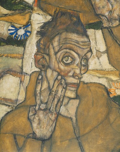 Entschwebung (Die Blinden III), Niewidomy ... (olej i akwarela na płótnie) autorstwa Egon Schiele