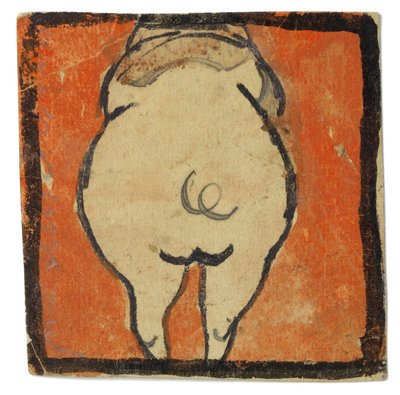 Entwurf für eine Wanddekoration im Atelier Wattmanngasse (Schwein von hinten?) autorstwa Egon Schiele