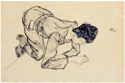 Erich Lederer rysunek na podłodze, 1912 autorstwa Egon Schiele