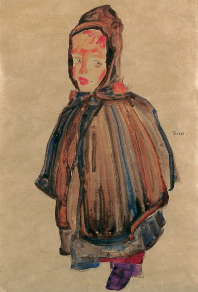 Dziewczyna z kapturem, 1910 autorstwa Egon Schiele