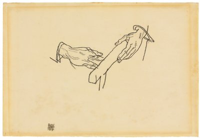 Studium ręczne, dr. Wiktor Ritter von Bauer, 1917 autorstwa Egon Schiele