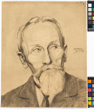 Portret mężczyzny z pełną brodą autorstwa Egon Schiele