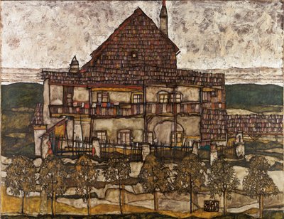 Dom z dachem pokrytym gontem (Stary dom II) autorstwa Egon Schiele