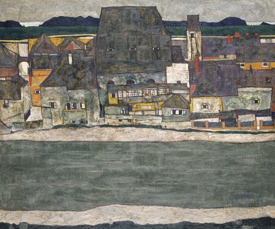 Domy nad rzeką Stare Miasto, 1914 autorstwa Egon Schiele