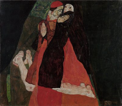 Kardynał i zakonnica („Pieszczota”) autorstwa Egon Schiele