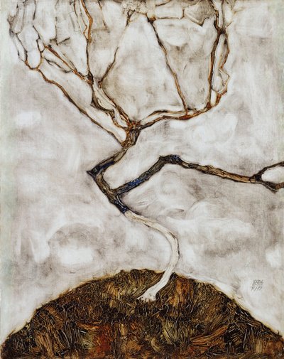 Małe drzewo późną jesienią autorstwa Egon Schiele