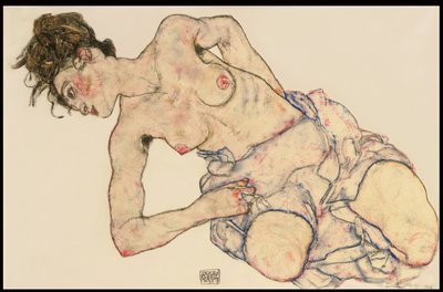 Kneider półnaga kobieta, 1917 autorstwa Egon Schiele