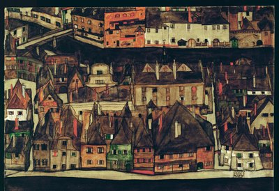 Krumau, Republika Czeska (obraz na płótnie) autorstwa Egon Schiele