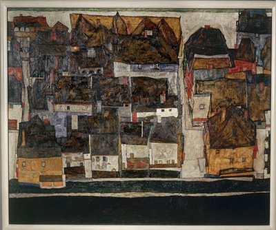 Krumlov i Wełtawa - Krumlov nad Wełtawą ... (olej na płótnie) autorstwa Egon Schiele