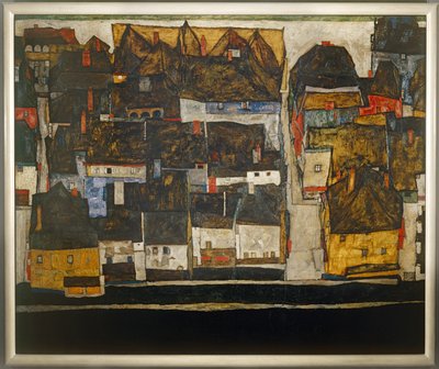 Krumlov i Wełtawa - Krumlov nad Wełtawą ... (olej na płótnie) autorstwa Egon Schiele
