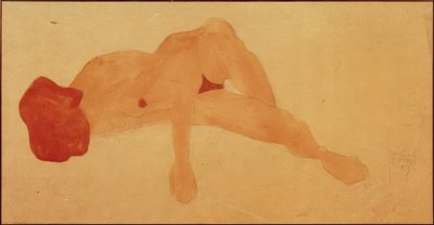 Leżąca naga kobieca autorstwa Egon Schiele