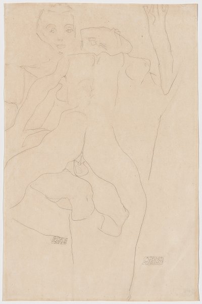 zakochani Kochająca się para, 1911 autorstwa Egon Schiele