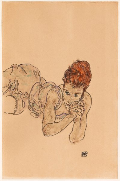 Leżąca kobieta, 1917. autorstwa Egon Schiele