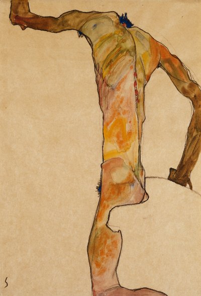 Mężczyzna nago; Mannlicher Akt, 1910 autorstwa Egon Schiele