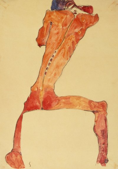 Mannerruckenhaut (ołówek i akwarela) autorstwa Egon Schiele