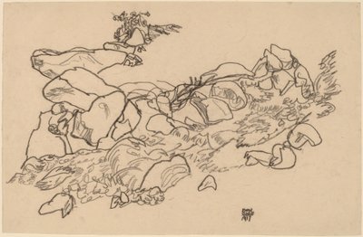 Górski potok autorstwa Egon Schiele
