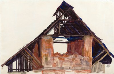Stary szczyt (stary szczyt) - Schiele, Egon (1890-1918) - 1913 - Gwasz na papierze - 32x48,6 - Muzeum Leopolda, Wiedeń autorstwa Egon Schiele