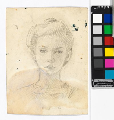 Portret dziewczynki; na odwrocie: rysunki zwierząt autorstwa Egon Schiele