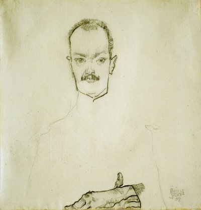 Portret Arthura Roesslera, 1910 autorstwa Egon Schiele
