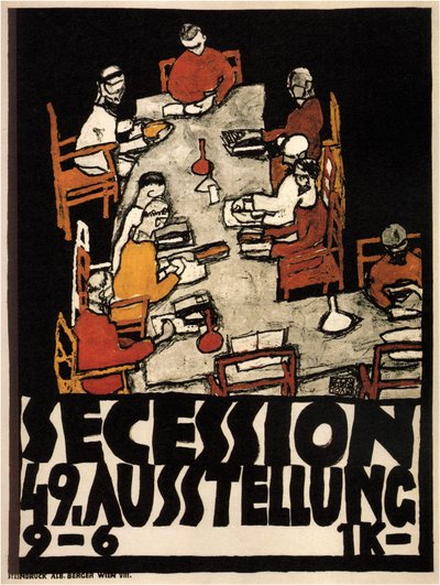 Plakat do 49. wystawy Secesja Wiedeńska, 1918 autorstwa Egon Schiele