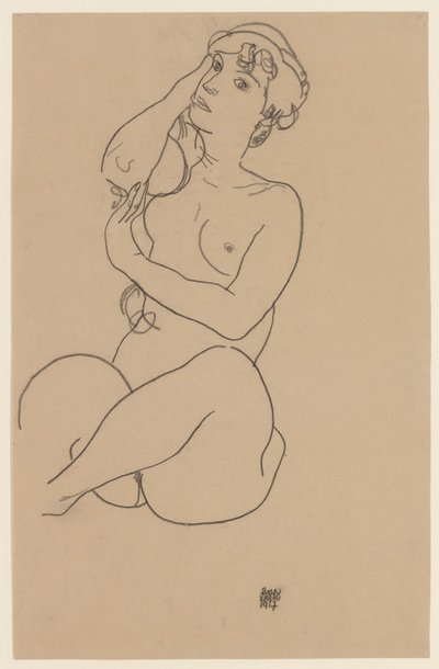 Akt leżący, 1917 autorstwa Egon Schiele