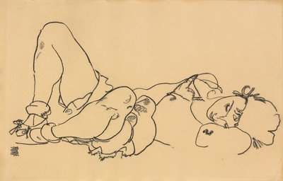 Leżąca kobieta; Kłamstwo, 1918 autorstwa Egon Schiele