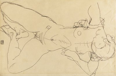 Leżąca naga kobieca, 1914 autorstwa Egon Schiele