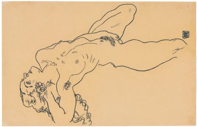 Leżąc nago, 1918 autorstwa Egon Schiele