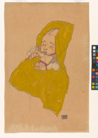 Säugling im Wickelpolster autorstwa Egon Schiele