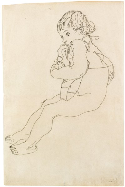 Siedzące dziecko, 1916 autorstwa Egon Schiele