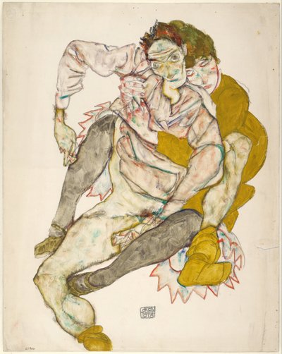 Siedząca para, 1915 autorstwa Egon Schiele