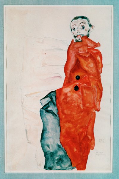 Selbstbildnis als Gefangener [Autoportret jako ... (akwarela i ołówek) autorstwa Egon Schiele
