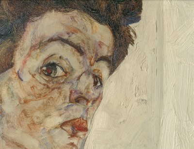 Autoportret z owocami latarni ... (olej i akwarela na płótnie) autorstwa Egon Schiele