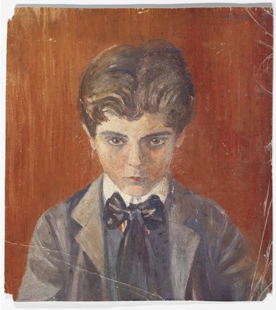 Autoportret na czerwonym tle autorstwa Egon Schiele