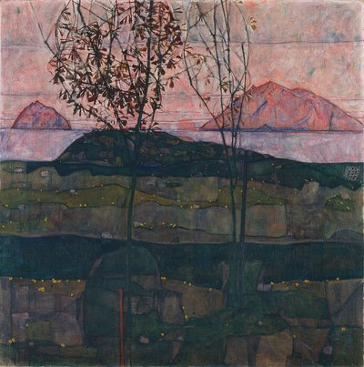 Zachodzące słońce autorstwa Egon Schiele