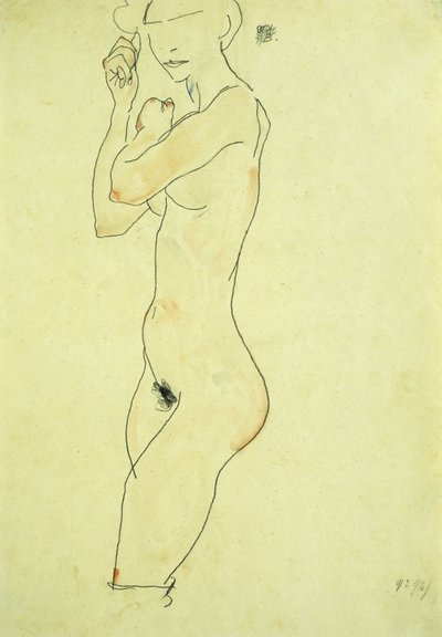 Stojący nago; Akt stojący, 1913 autorstwa Egon Schiele