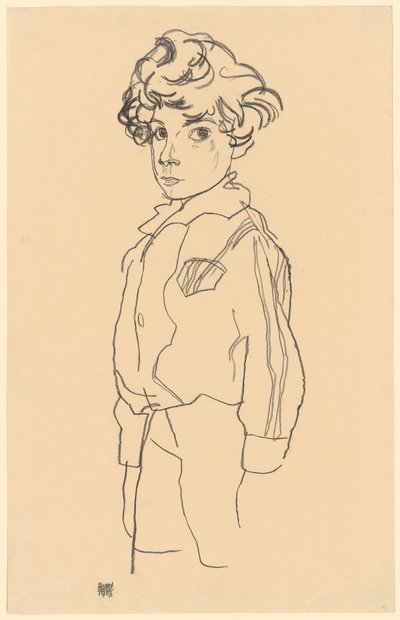 Chłopiec stojący autorstwa Egon Schiele