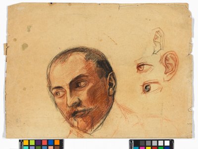 Studienblatt (Kopf, Augen, Ohren) autorstwa Egon Schiele