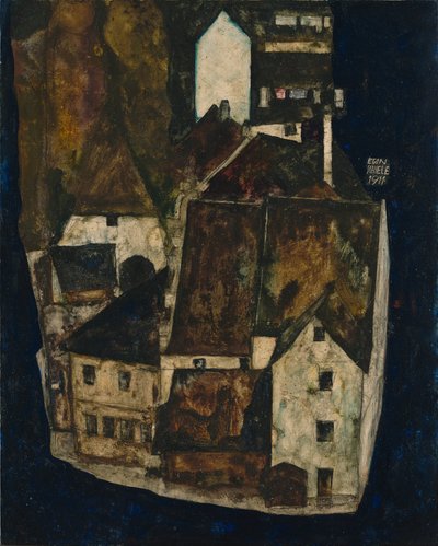 „Martwe miasto” III („Miasto nad błękitną rzeką III”) autorstwa Egon Schiele