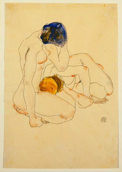Dwóch przyjaciół, 1912 autorstwa Egon Schiele