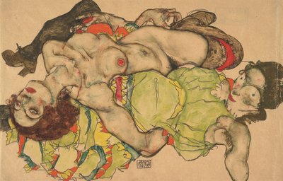 Dwie splecione dziewczyny, 1915 autorstwa Egon Schiele